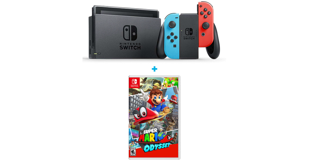 Grave Pareja Pino Nintendo Switch Refresh Neon + Super Mario Odyssey - SoloTodo