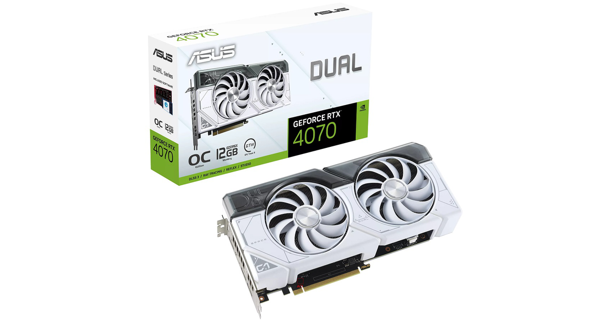 ASUS 4070 DUAL OC ホワイト グラフィックボード 12GB ASUS DUAL-RTX4070-O12G-WHITE | SoloTodo.cl