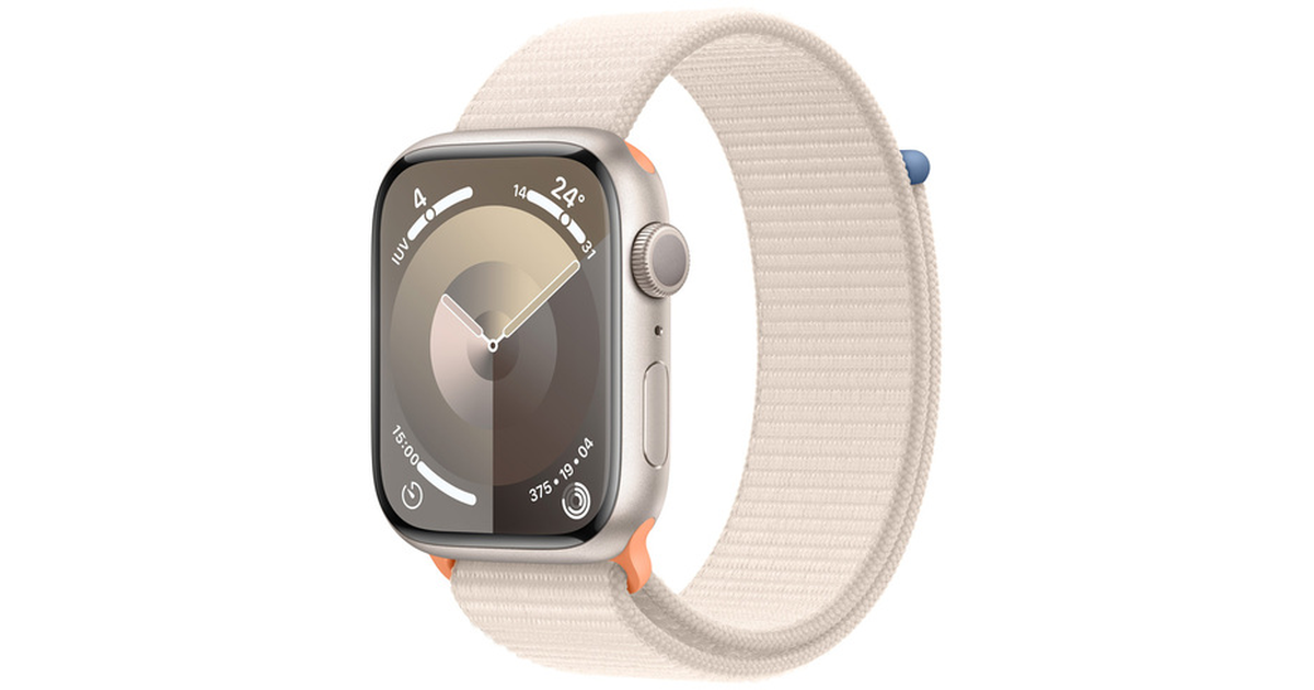 Apple Watch Series 9 45mm (GPS / Starlight Aluminum Case / Starlight ...