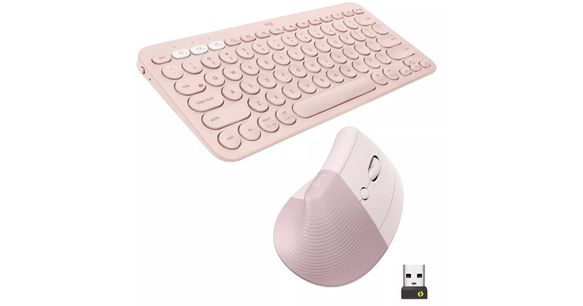 Logitech K380 + Lift Vertical Ergonomic Mouse - Pink | SoloTodo.cl