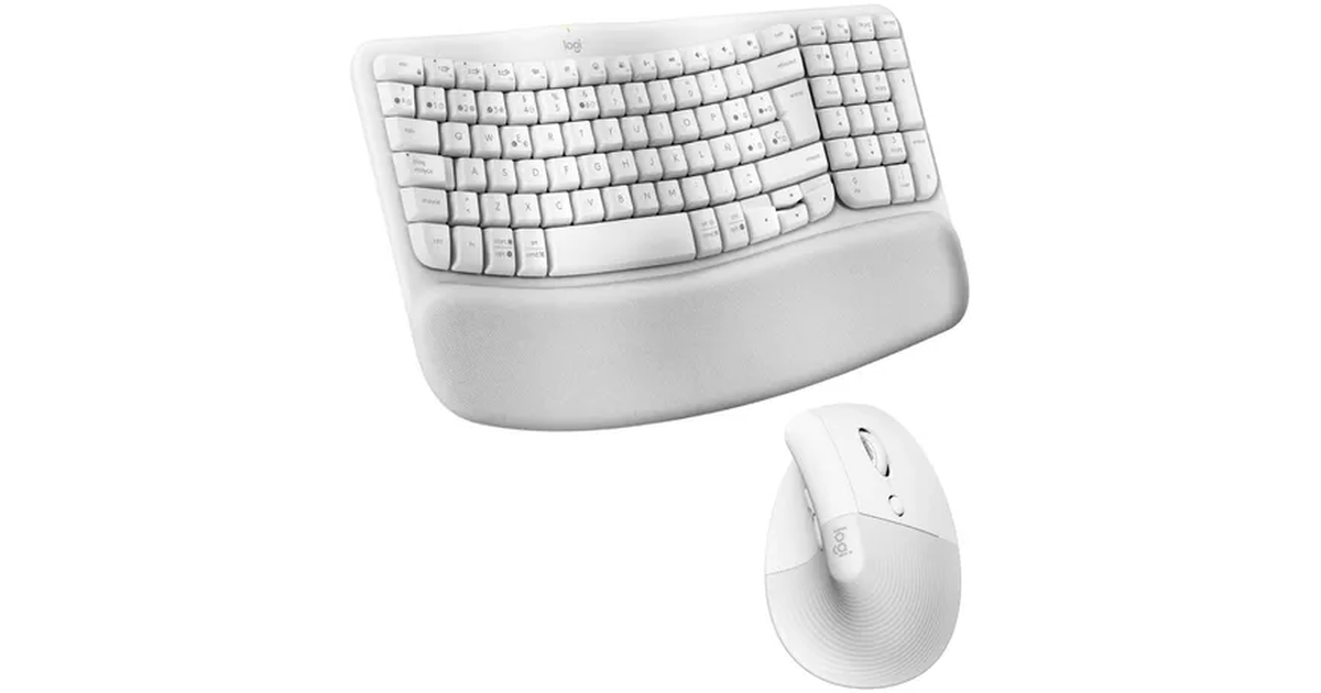 Logitech Wave Keys + Lift Vertical Ergonomic Mouse - White | SoloTodo.cl