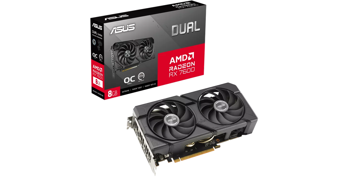 ASUS Dual Radeon RX 7600 EVO OC Edition 8GB GDDR6 [DUAL-RX7600-O8G-EVO ...