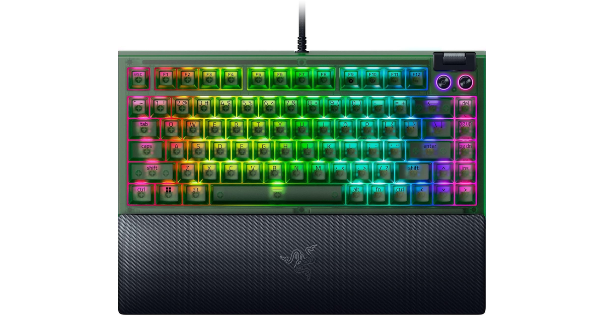 Razer BlackWidow V4 75% - Phantom Green (Orange Switches) (RZ03 ...