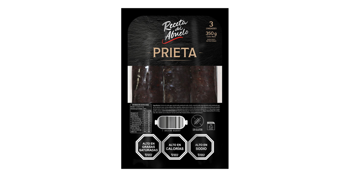 Receta del Abuelo Prieta (350 g.) | SoloTodo.cl