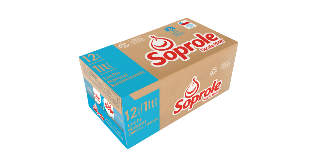 Soprole Leche Semidescremada Natural (12 un. / 12000 mL.) | SoloTodo.cl