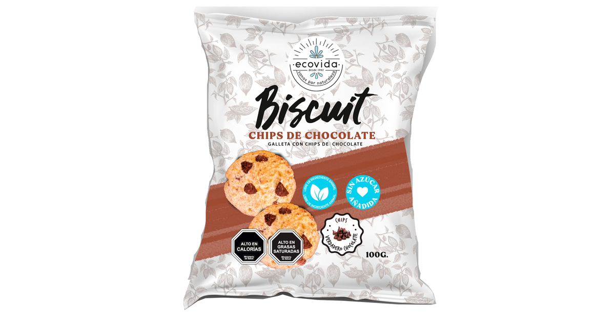 Ecovida Galletas Biscuit Chip Chocolate Sin Azúcar (100 g.) | SoloTodo.cl