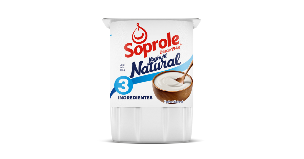 Soprole Yogurt Natural 3 Ingredientes (1 un. / 155 g.) | SoloTodo.cl