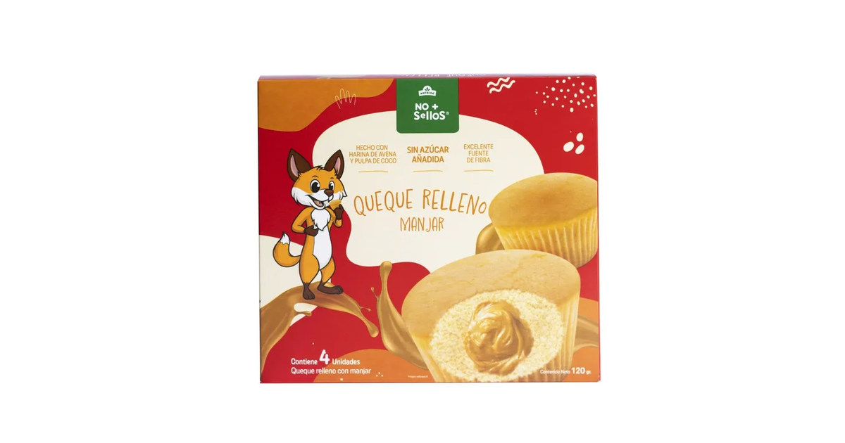 NUTRISA Queque Relleno Manjar No + Sellos (4 un. / 120 g.) | SoloTodo.cl