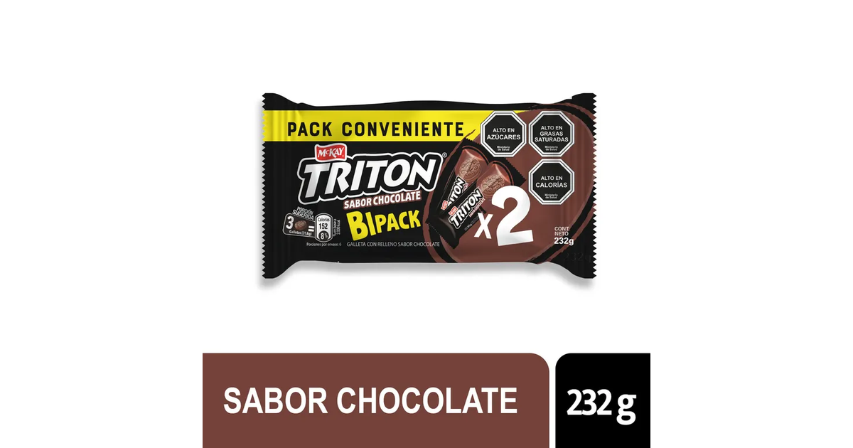 TRITON Galleta Bipack Sabor Chocolate (232 g.) | SoloTodo.cl