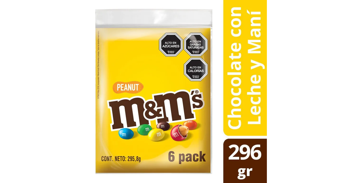 M&MS Pack x6 peanut (6 un. / 296 g.) | SoloTodo.cl