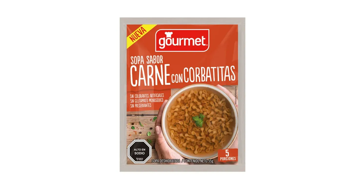 GOURMET Sopa Sabor Carne con Corbatitas (55 g.) | SoloTodo.cl