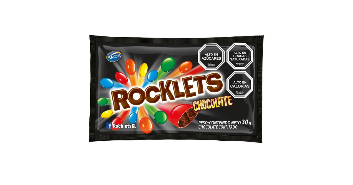 Rocklets Chocolate confitado (18 un. / 540 g.) | SoloTodo.cl
