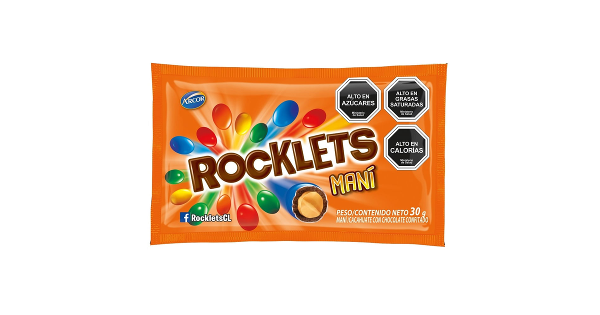 Rocklets Chocolate con maní confitado (18 un. / 540 g.) | SoloTodo.cl