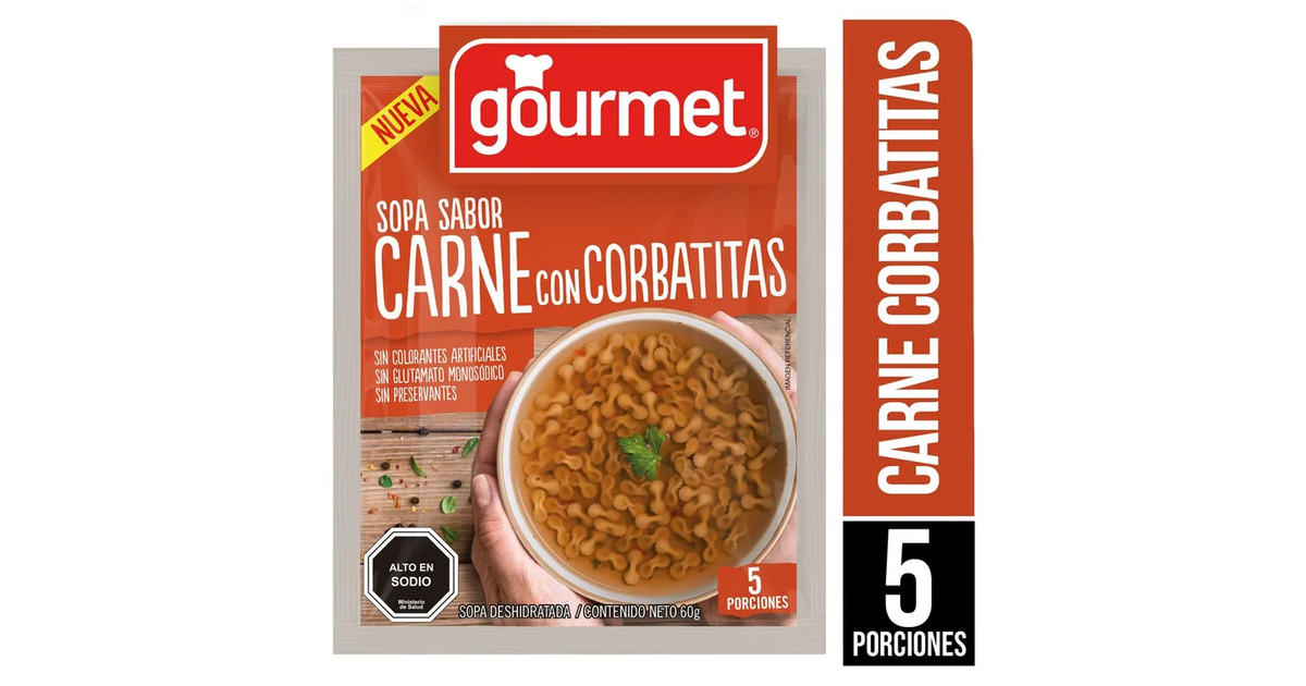 GOURMET Sopa Sabor Carne con Corbatitas (60 g.) | SoloTodo.cl