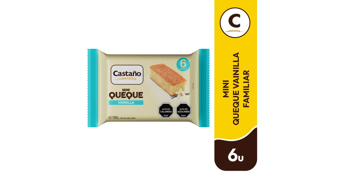 CASTAÑO Pack Mini Queque Vainilla (6 un. / 180 g.) | SoloTodo.cl