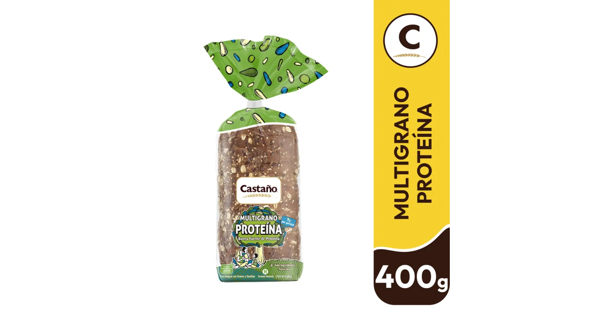 CASTAÑO Pan de Molde Integral Multigrano Proteína (400 g.) | SoloTodo.cl