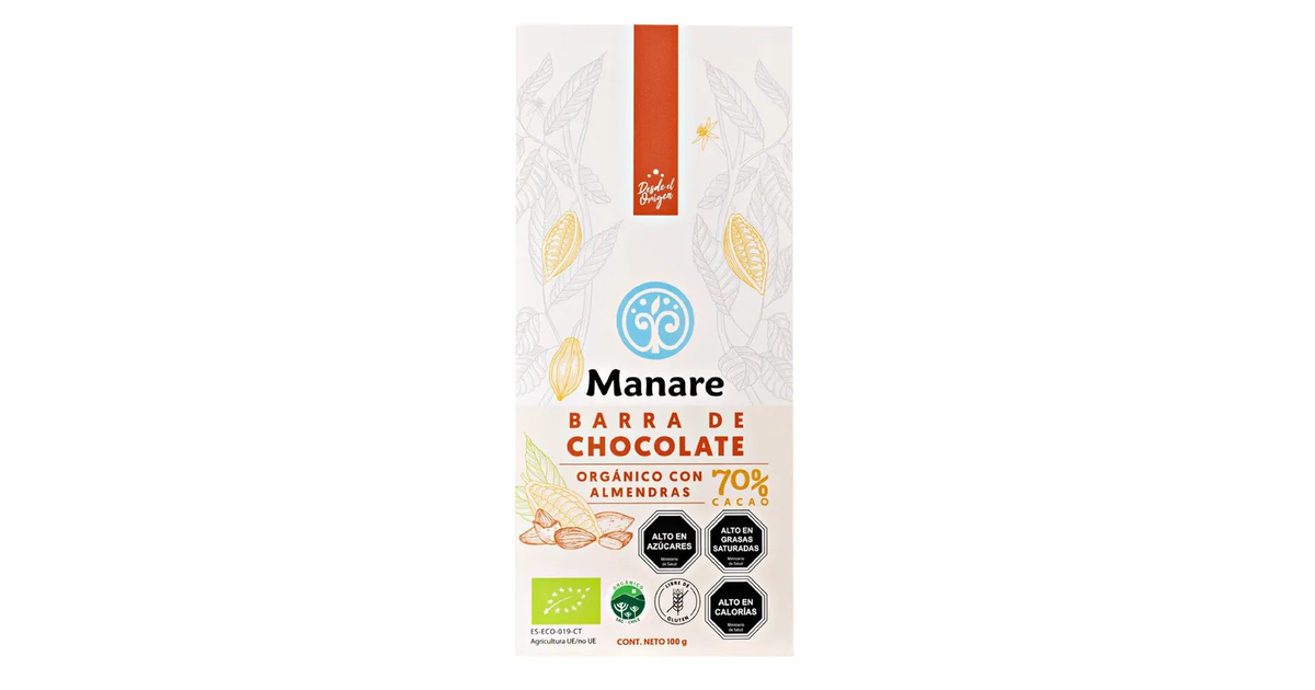 MANARE Chocolate 70% Cacao Almendra (100 g.) | SoloTodo.cl