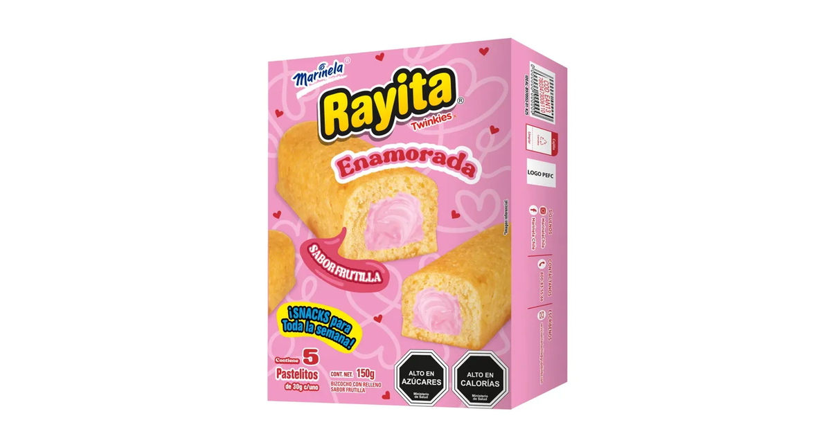 MARINELA Rayita Enamorada Frutilla (5 un. / 150 g.) | SoloTodo.cl