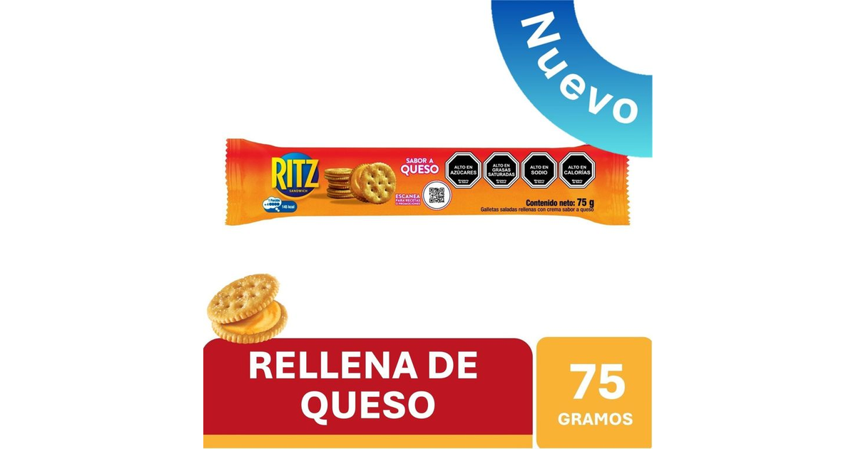 RITZ Galletas Saladas Rellenas Sabor Queso (75 g.) | SoloTodo.cl