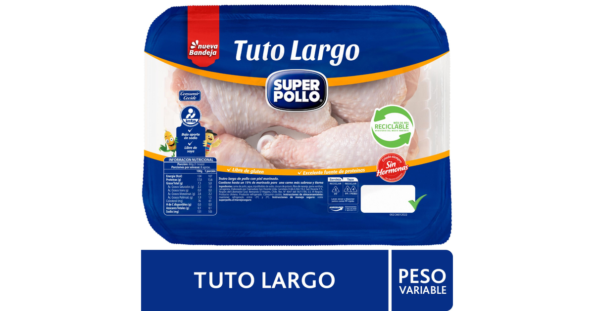 Super Pollo Pollo Trutro Largo Envasado 700 g (700 g.) | SoloTodo.cl