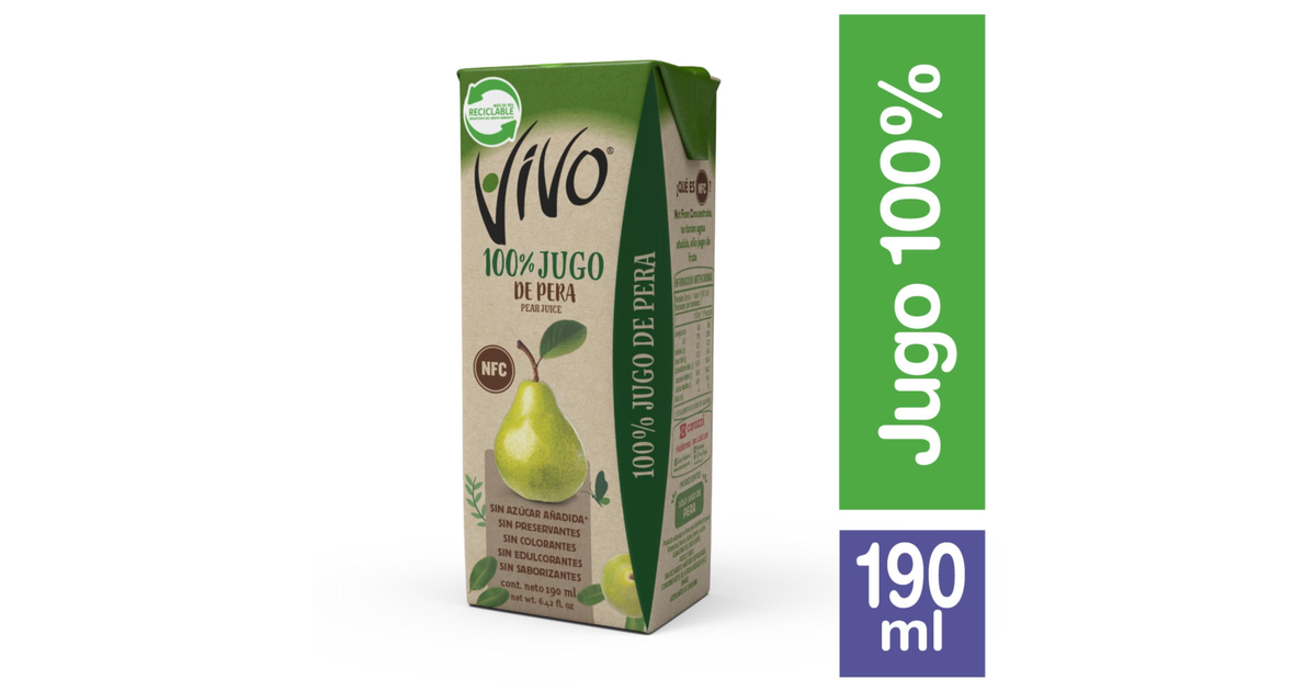 Vivo Jugo 100% Fruta Pera Caja (190 mL.) | SoloTodo.cl