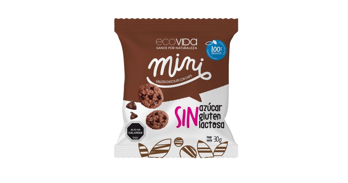 Ecovida Galleta Mini Chocolate Chips S/Azucar (30 g.) | SoloTodo.cl