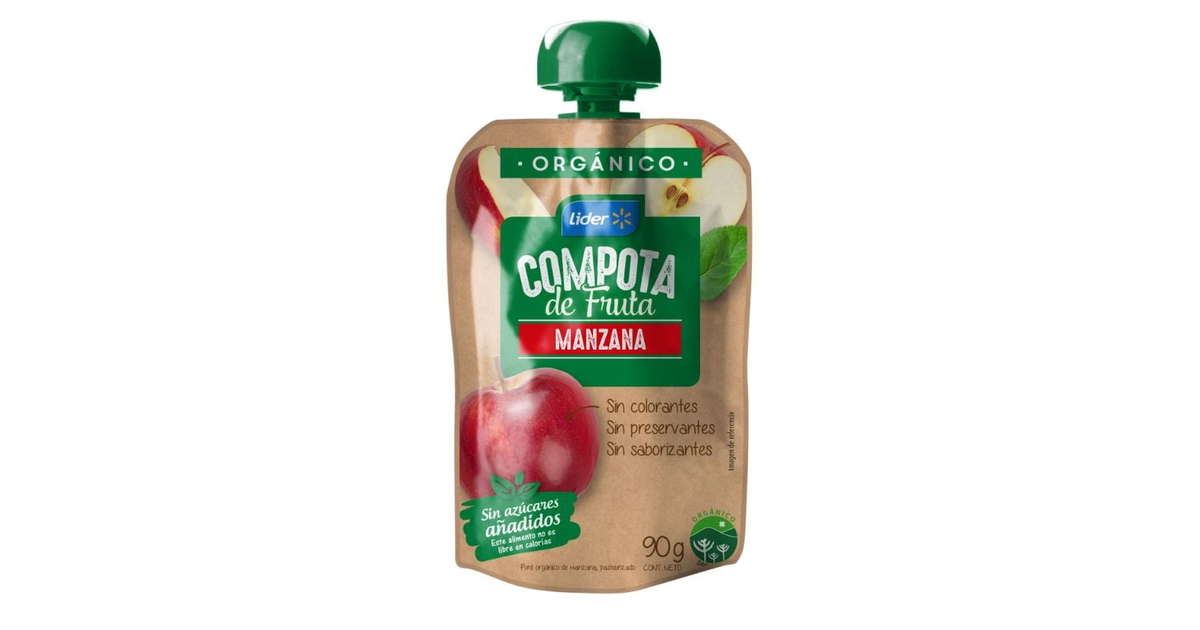 Lider Compota Orgánica de Manzana (90 g.) | SoloTodo.cl