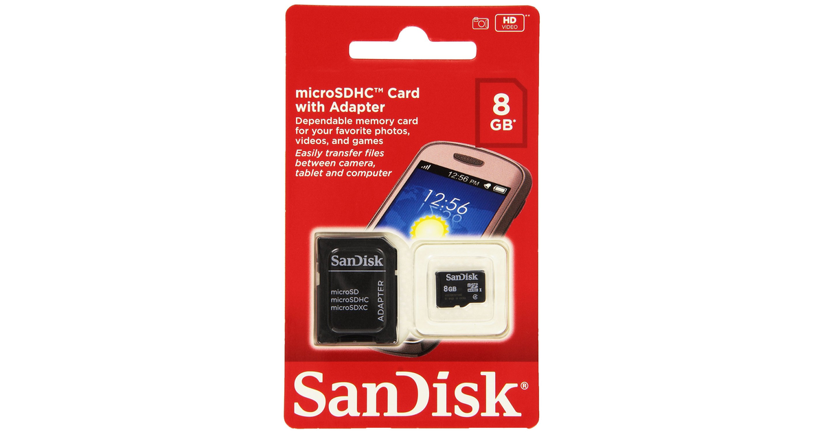 SanDisk microSDHC / microSDXC 8 GB Class 4 (SDSDQM-008G-B35A)(Pack de ...